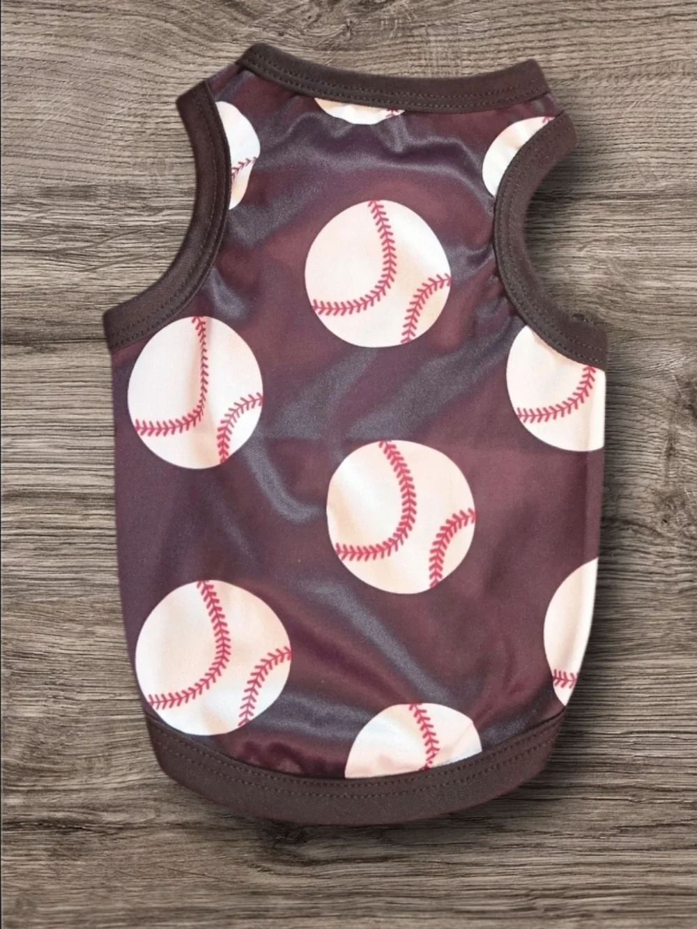 Baseball Print Dog Shirt-Size SM